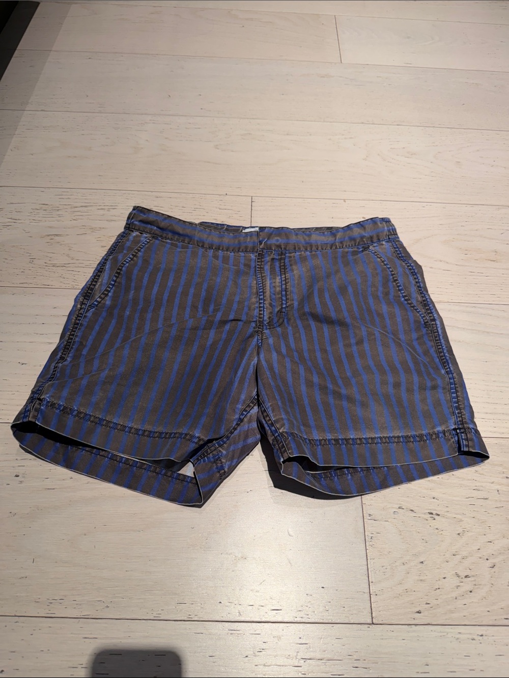 Gimaguas Blue and Gray Striped Athletic Shorts